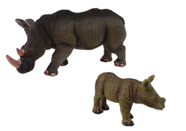 Ensemble de 2 figurines Rhinocéros avec petit