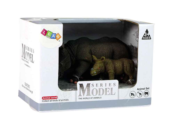 Ensemble de 2 figurines Rhinocéros avec petit