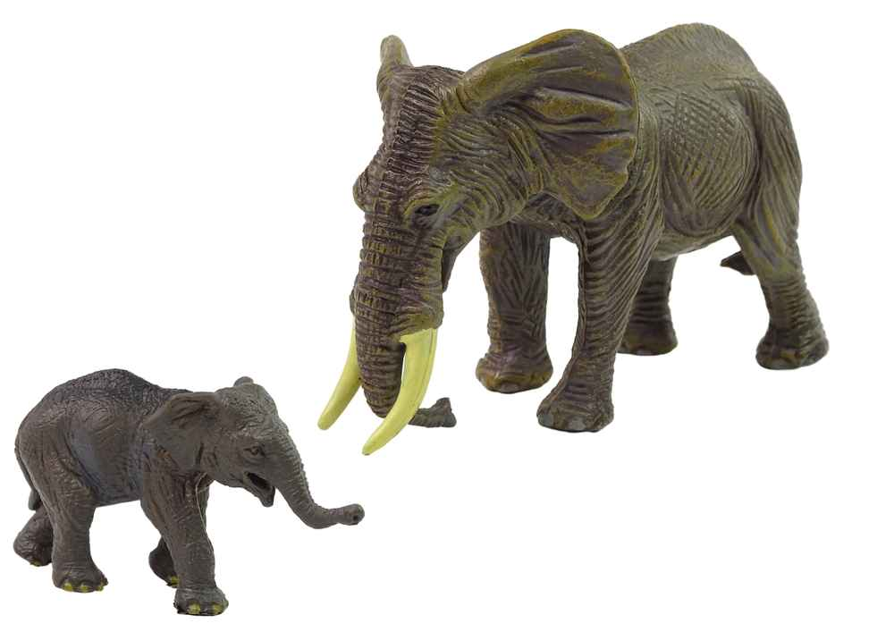 Ensemble de 2 figurines d'éléphant Éléphant avec éléphant de la série Animaux du monde