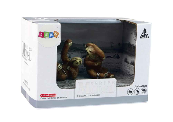 Lot de 2 figurines Paresseux avec petit Animaux du Monde
