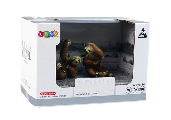Lot de 2 figurines Paresseux avec petit Animaux du Monde