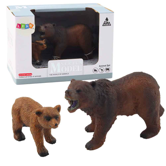 Ensemble de 2 figurines Ours brun avec ourson Série Animaux de la forêt