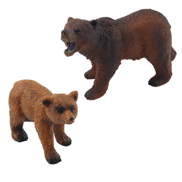 Ensemble de 2 figurines Ours brun avec ourson Série Animaux de la forêt