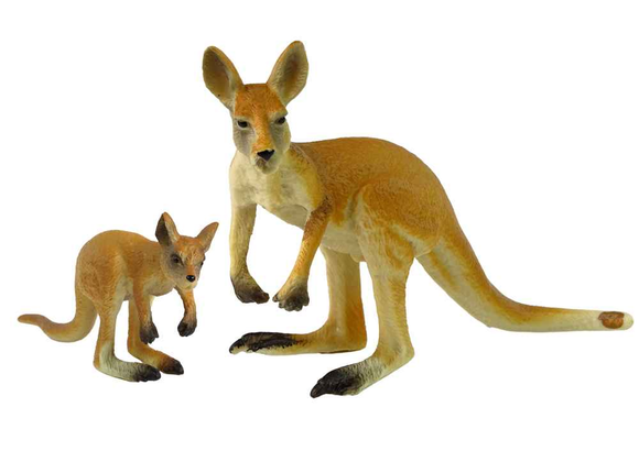 Set of 2 figurines Kangaroo with cub Animals of the World series