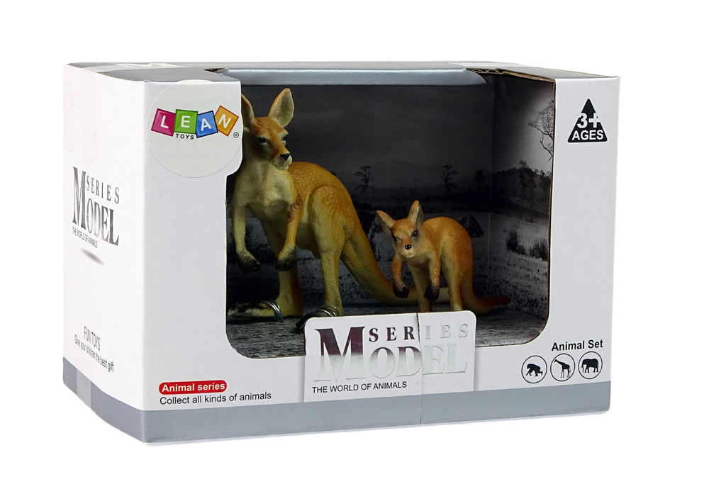 Lot de 2 figurines kangourou avec petit série animaux du monde