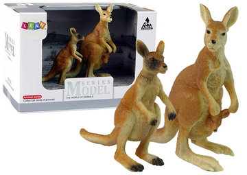 Set of 2 Figures Kangaroo with two cubs Animals of the World Series - 0