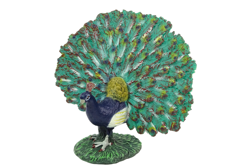 Grande figurine de collection du paon royal