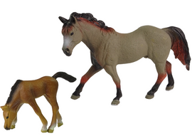 Lot de 2 figurines Cheval avec poulain et enclos Chevaux Capricorne