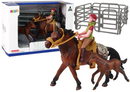 Set of 2 figurines Horse and foal in a corral + Rider-1