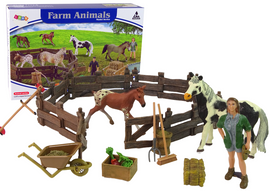 Ensemble de figurines de ferme à assembler ferme équestre en bois
