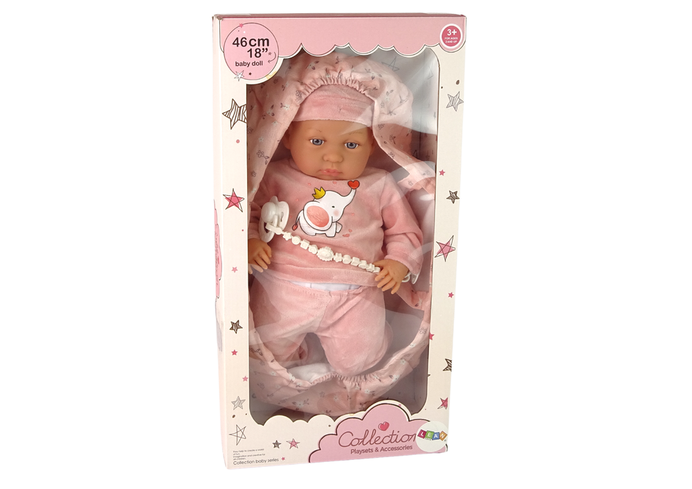 Poupée bébé 46 cm Tétine rose Bébé Éléphant