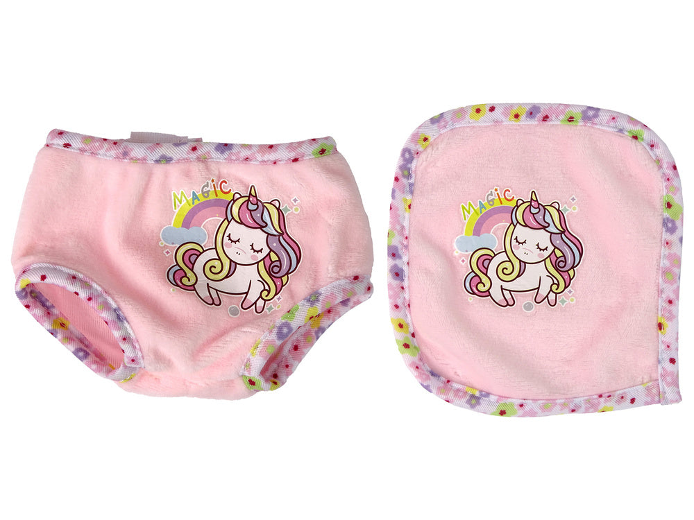 Bavoir sucette sonore pour bébé pyjama licorne rose