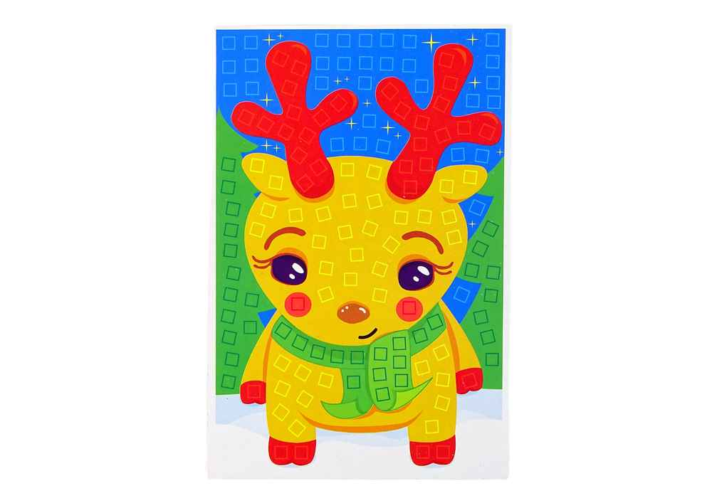Kit de patchwork de rennes de Noël en mosaïque colorée à faire soi-même