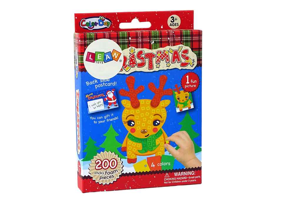 Kit de patchwork de rennes de Noël en mosaïque colorée à faire soi-même