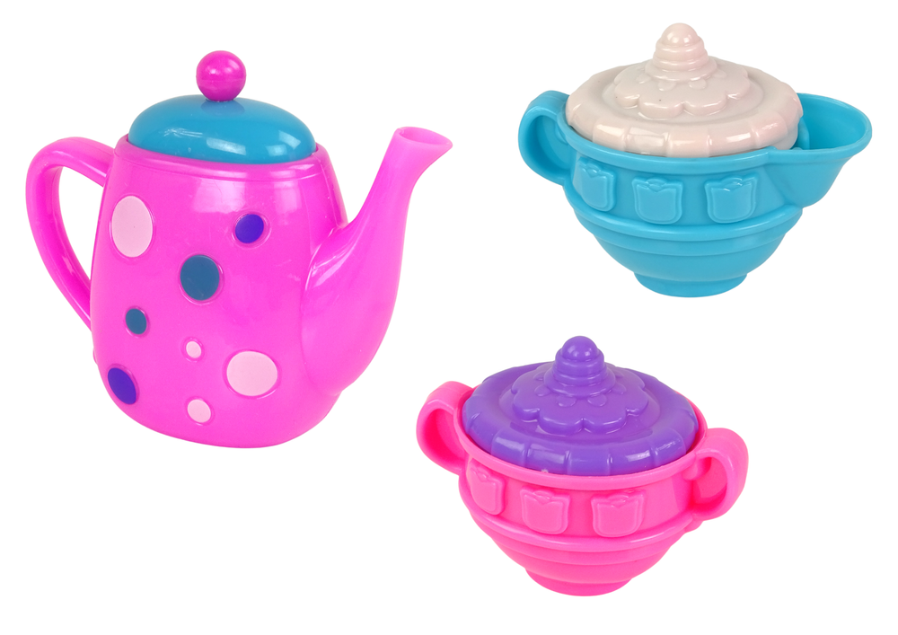 Service à thé tasses assiettes couverts bols violet