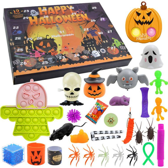 Calendrier d'halloween pop it fidget toys citrouille
