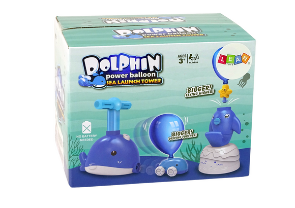 Voiture aérodynamique avec lanceur de ballons et dauphins