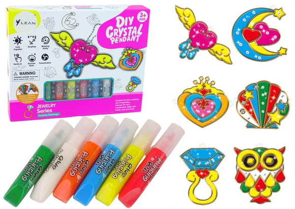 Pendentifs de peinture sur vitrail Bijoux en peinture solidifiée 6 pièces.