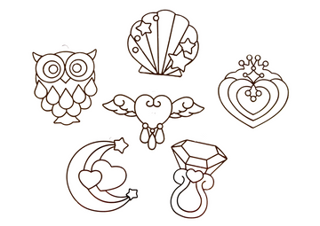 Pendentifs de peinture sur vitrail Bijoux en peinture solidifiée 6 pièces.