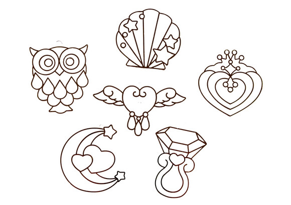 Pendentifs de peinture sur vitrail Bijoux en peinture solidifiée 6 pièces.