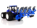 Remote Controlled Tractor 1:24 Blue Plough Metal