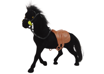 Figurine Cheval en Velours Noir