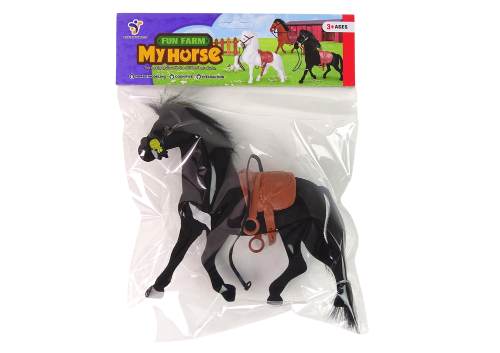 Figurine Cheval en Velours Noir