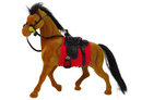 Brown Velvet Horse Red Saddle figurine-1
