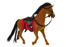 Brown Velvet Horse Red Saddle figurine-2