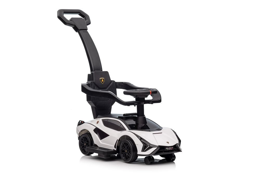Lamborghini QLS-996T Ride-on avec poussoir blanc