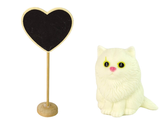 Emily Wooden Heart White Cat Baby Doll