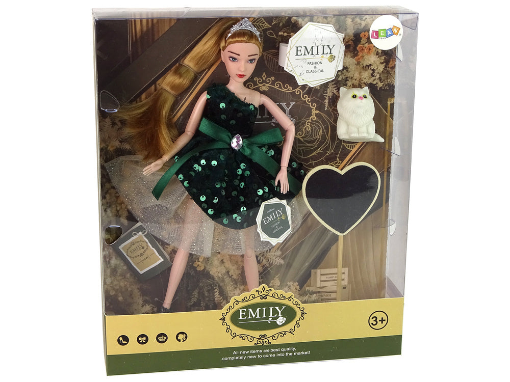 Emily Wooden Heart White Cat Baby Doll