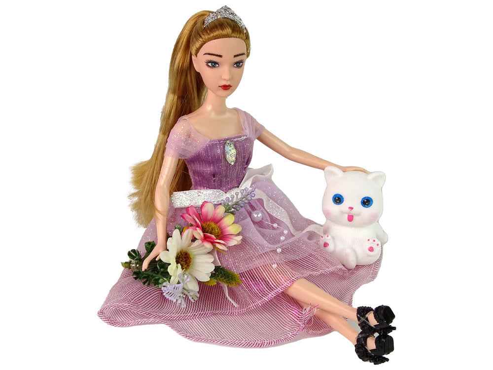 Emily Long Hair White Cat Baby Doll