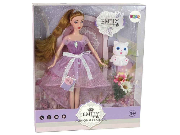 Emily Long Hair White Cat Baby Doll