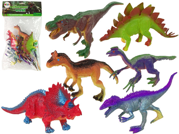 Figurines de dinosaures colorées 6 pièces