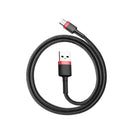 Câble usb baseus cafule 2 m usb a usb c noir rouge