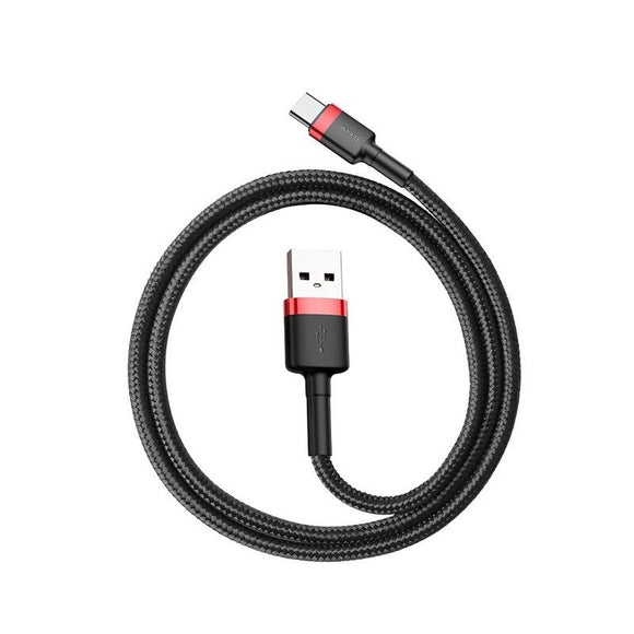 Câble usb baseus cafule 2 m usb a usb c noir rouge