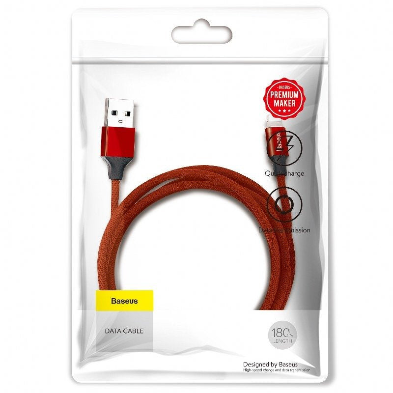Câble Baseus Yiven Lightning 180 cm 2A - rouge