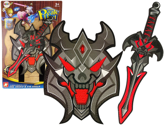 Ensemble épée et bouclier de guerrier noir en mousse eva.