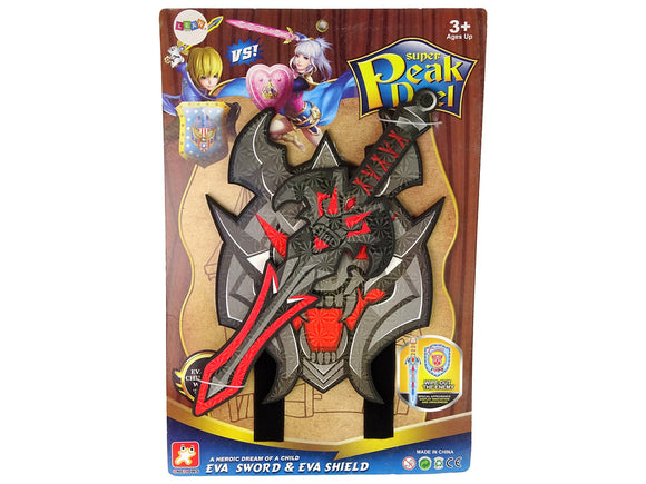 Ensemble épée et bouclier de guerrier noir en mousse EVA.