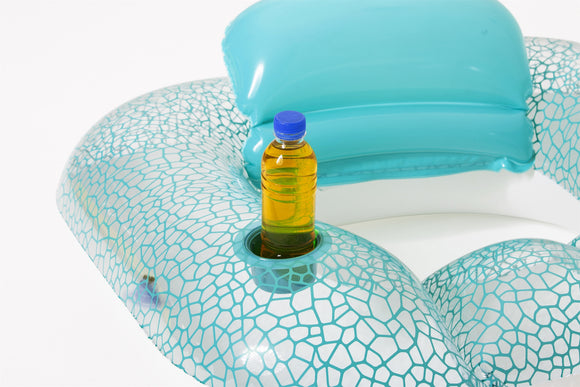 Coussin gonflable rond bleu 102 x 94 cm Bestway 43097