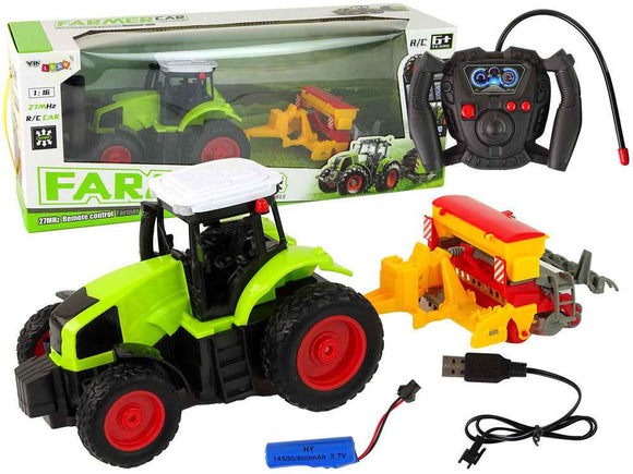 Agricultural Vehicle Tractor with Baler R/C 1:16 Green
