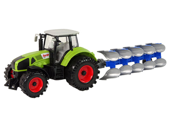 Tractor With Friction Drive Green Plow