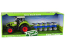 Tractor With Friction Drive Green Plow-6