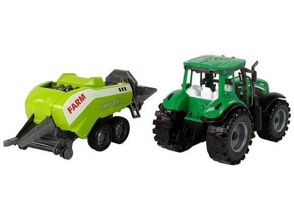 Tracteur agricole vert semoir entraînement par friction