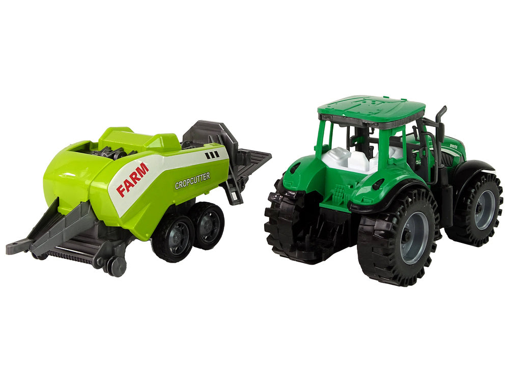 Green Agricultural Tractor, Seeder, Friction Drive