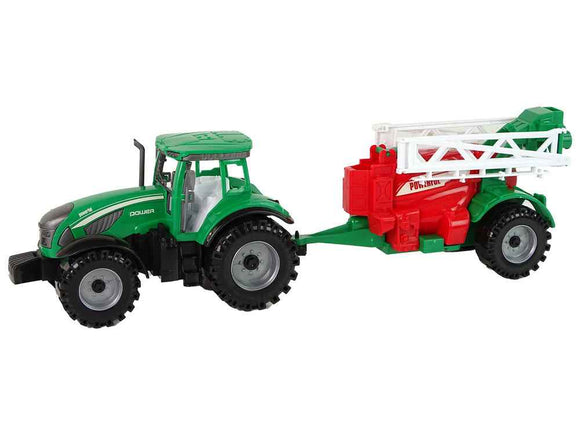 Green Farm Tractor with Red and Green Sprayer Fricative Drive