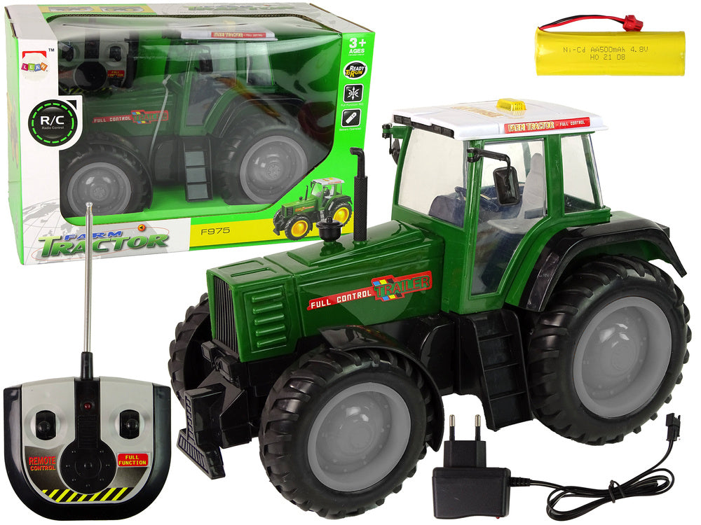 Tracteur télécommandé vert et noir