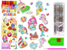 Ensemble d'autocollants de broderie diamant mosaïque d'animaux du monde marin