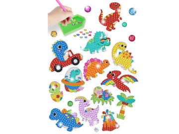 Ensemble d'autocollants de broderie diamant mosaïque dinosaures